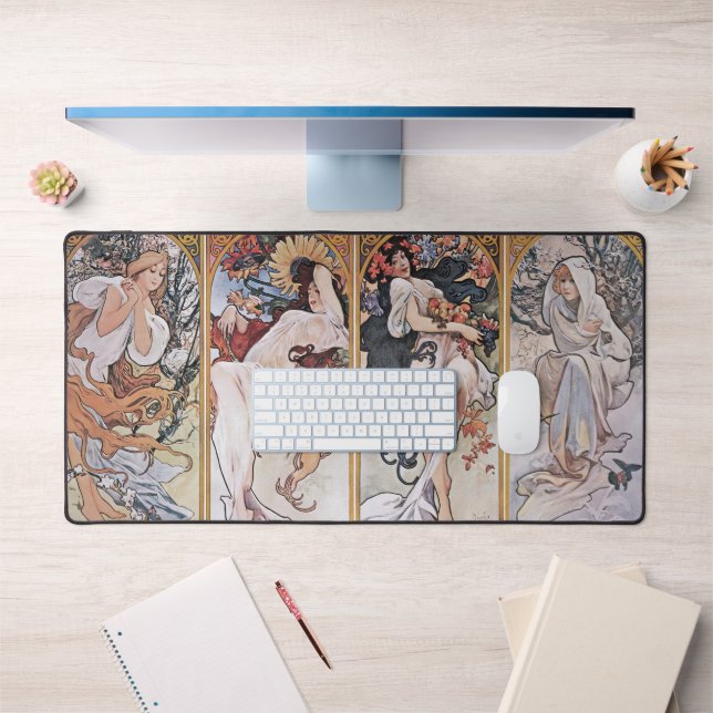 Alfrombrillas De Escritorio Cuatro estaciones, Alphonse Mucha (Oficina 1)