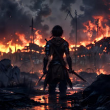 Cubierta de escritorio de guerrero animado