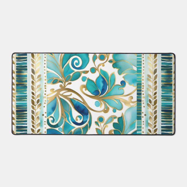 Alfrombrillas De Escritorio Cuero/alfombra floreciente (Anverso)