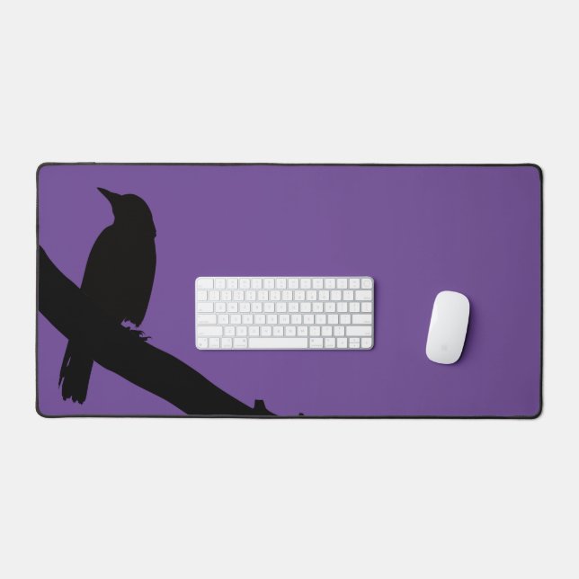 Alfrombrillas De Escritorio Cuervo posado, morado (Teclado y ratón)