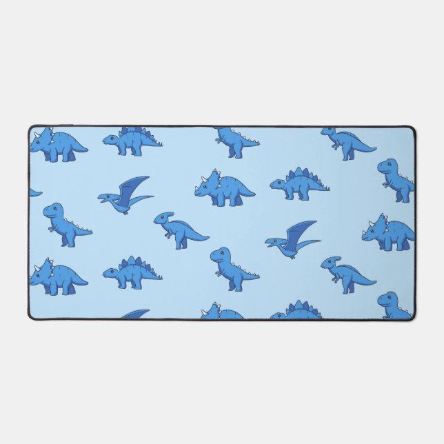 Alfrombrillas De Escritorio Cuidada mesa de dinosaurios azules (Anverso)
