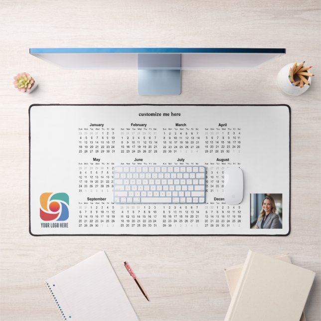 Alfrombrillas De Escritorio Custom Business Logo Company 2026 Calendar (Oficina 1)
