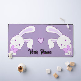 Alfrombrillas De Escritorio Cute Kawaii Pastel Morado Conejo Nombre Personaliz