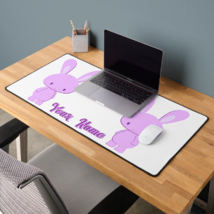 Alfrombrillas De Escritorio Cute Kawaii Pastel Morado Conejo Nombre Personaliz