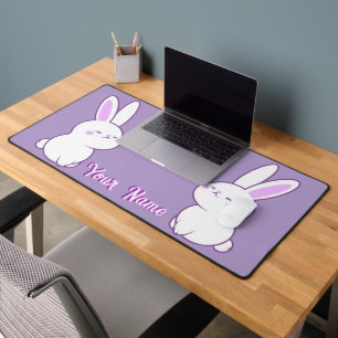 Alfrombrillas De Escritorio Cute Kawaii Pastel Morado Conejo Sentado Personali