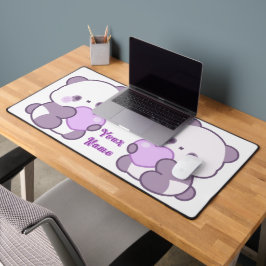 Alfrombrillas De Escritorio Cute Kawaii Pastel Morado Panda Nombre Personaliza