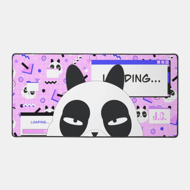 Alfrombrillas De Escritorio Cute Kawaii Purple Panda Bear (Anverso)