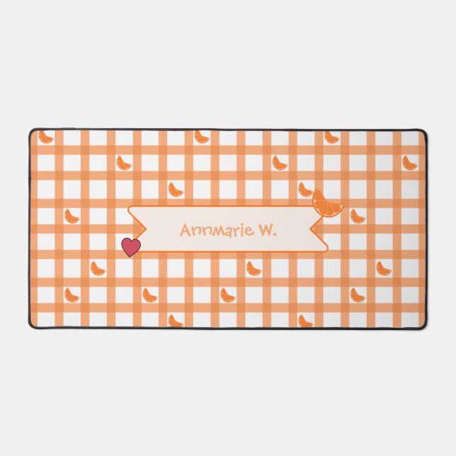 Alfrombrillas De Escritorio Cute Naranja Cuadros (Anverso)
