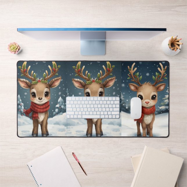 Alfrombrillas De Escritorio Cute reindeer christmas festive workspace (Oficina 1)