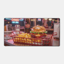 Cute Retro Diner | Crystalline Burger y Papas Frit
