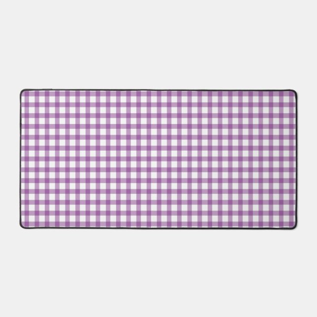 Alfrombrillas De Escritorio Cute Retro Gingham Plaid Purple Pattern (Anverso)
