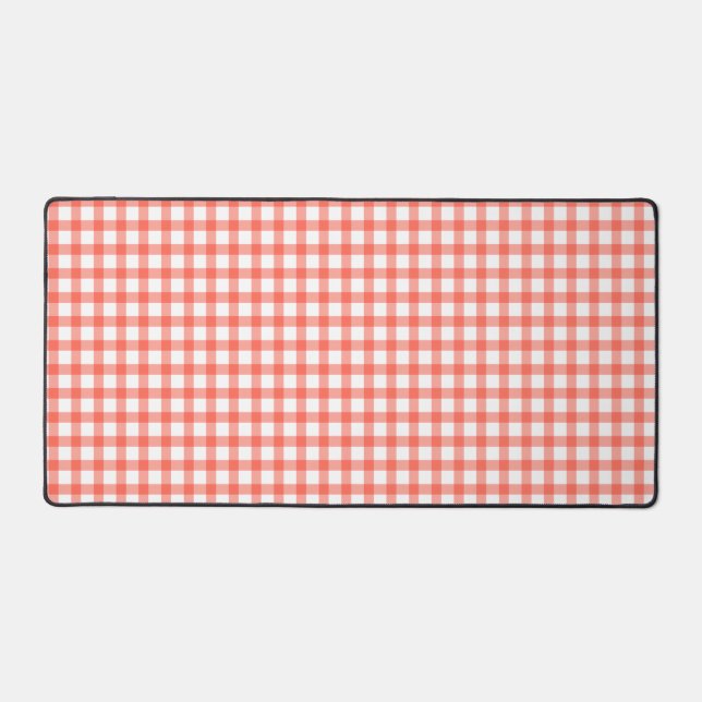 Alfrombrillas De Escritorio Cute Retro Red Gingham Plaid pattern (Anverso)