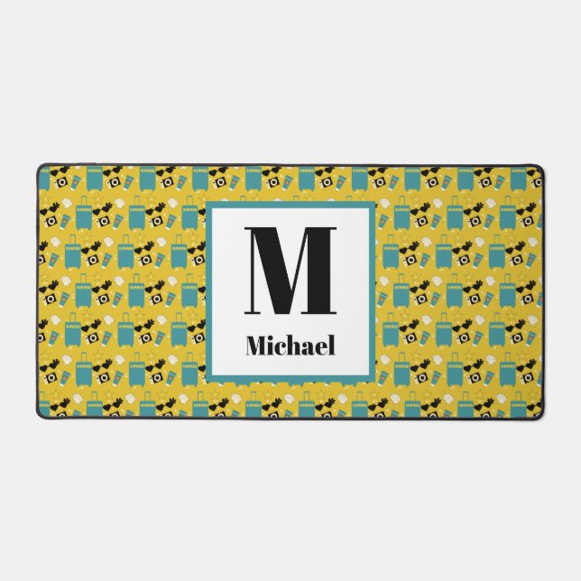 Alfrombrillas De Escritorio Cute Summer Vacation Elements Desk Mat (Anverso)
