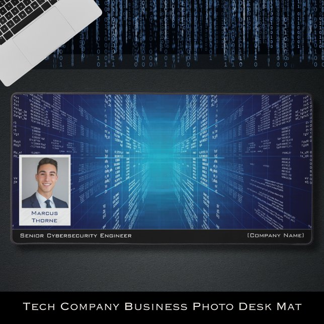 Alfrombrillas De Escritorio Cyber Security Tech Blue Business Photo Desk Mat (High-level tech requires high-level accessories)
