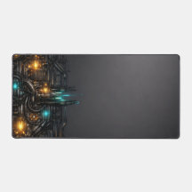 Cyberpunk Industrial Scavenger Tech Desk Mat