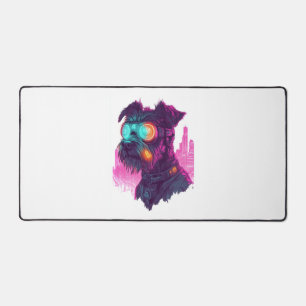 Alfrombrillas De Escritorio Cyberpunk Schnauzer - Perro neón futurista