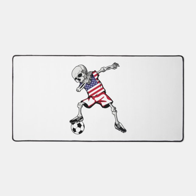 Alfrombrillas De Escritorio Dabbing Skeleton Soccer Halloween Estados Unidos (Anverso)