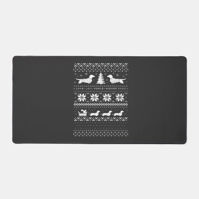 Alfrombrillas De Escritorio Dachshunds Christmas Sweater Pattern Classic T-Shi (Anverso)