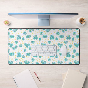 Alfrombrillas De Escritorio Daisies y puntos - turquesa y amarilla