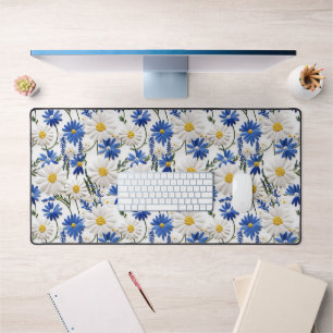 Alfrombrillas De Escritorio Daisy Blanco Grabado en relieve Con Flores De Nige