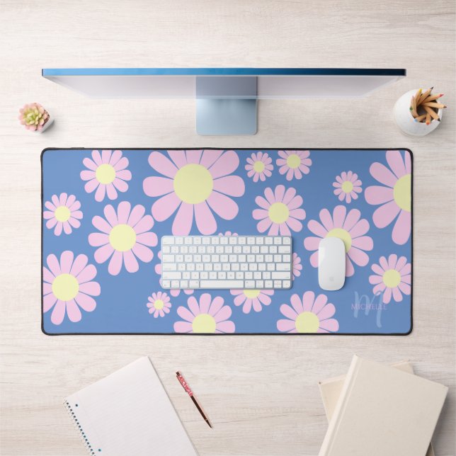 Alfrombrillas De Escritorio Daisy Pink Blue Desk Mat (Oficina 1)