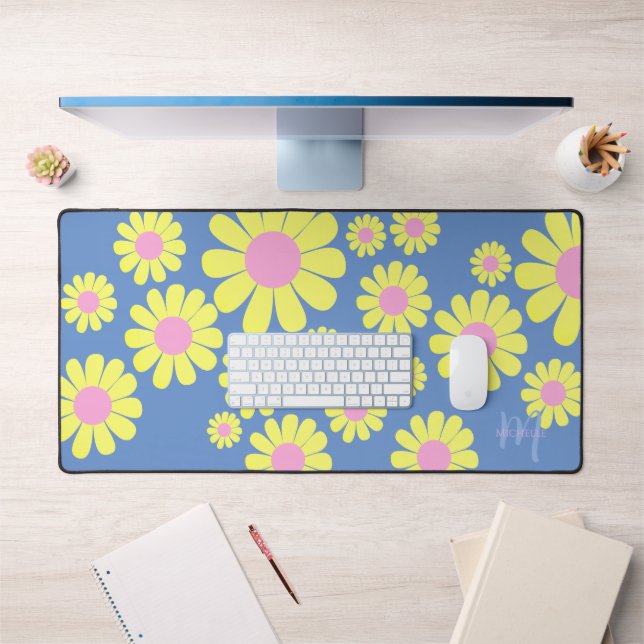 Alfrombrillas De Escritorio Daisy Yellow Blue Desk Mat (Oficina 1)