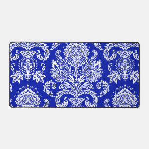 Alfrombrillas De Escritorio Damask Zaffre azul Monocromático contemporáneo