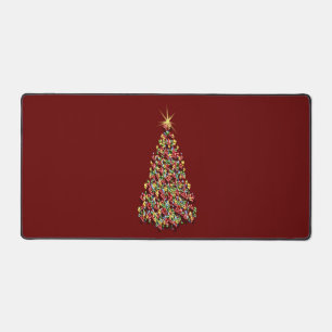 Alfrombrillas De Escritorio Decoración de vacaciones de fondo rojo del árbol d