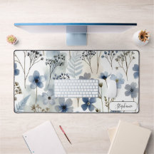 Delicado Botánico Azul Orgánico Personalizado