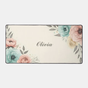 Alfrombrillas De Escritorio Delicados Flores Sketchy Acuarela 