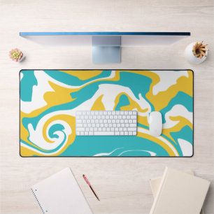 Alfrombrillas De Escritorio Derrame - Turquesa y Amarillo