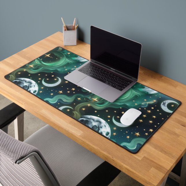 Alfrombrillas De Escritorio Desk Mat - Emerald Green Celestial Moon (Oficina 2)