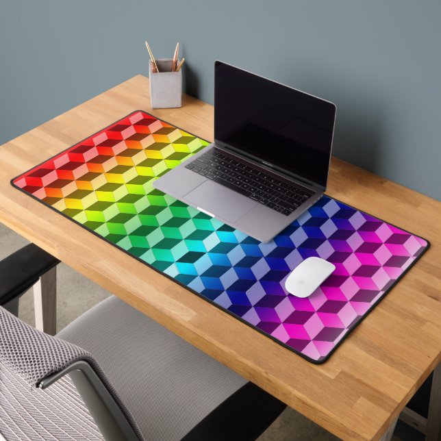 Alfrombrillas De Escritorio Desk Mat - Illusion of Rainbow Blocks (Oficina 2)