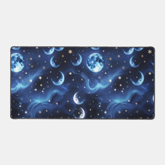 Alfrombrillas De Escritorio Desk Mat – Luxury Sapphire Blue Celestial Moon
