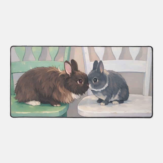 Alfrombrillas De Escritorio Desk Mat  Two Rabbits Design (Anverso)