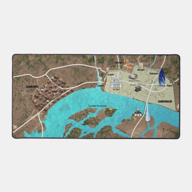 Alfrombrillas De Escritorio Deskmat de Londres por la invasión romana y vibran (Anverso)