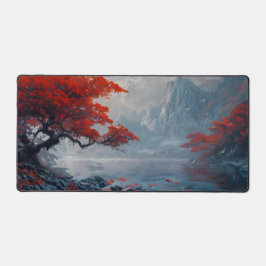 Alfrombrillas De Escritorio Deskmat estético - Árboles rojos y río escénicos
