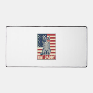Alfrombrillas De Escritorio Día del Padre Diseño de Vector de Gato Patriótico