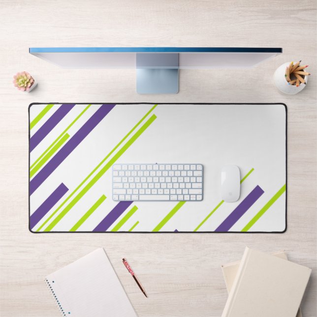 Alfrombrillas De Escritorio Diagonales en verde limón y púrpura (Oficina 1)