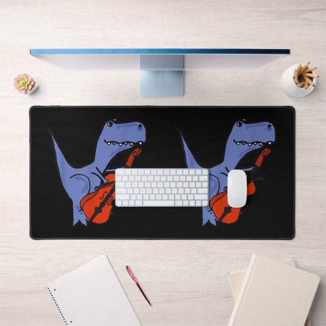 Alfrombrillas De Escritorio Dinosaurio divertido jugando a Cello (Oficina 1)