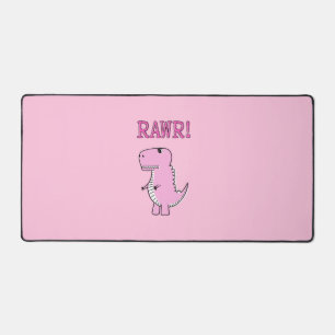 Alfrombrillas De Escritorio Dinosaurio T-Rex, Personalizado Rosa Cuto Y Enojad