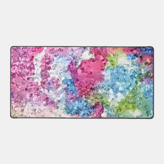Alfrombrillas De Escritorio Diseño artístico de acuarela rosa y azul