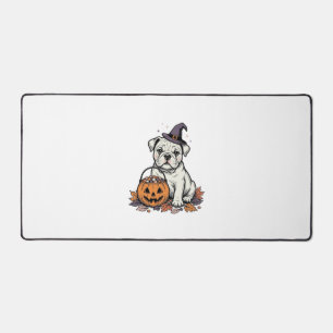 Alfrombrillas De Escritorio Diseño de calabaza de bulldog de Halloween grabado