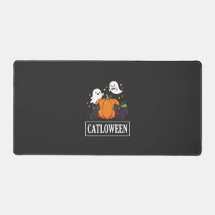 Alfrombrillas De Escritorio Diseño de calabaza fantasma de gato divertido de C
