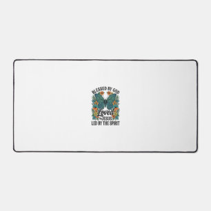 Alfrombrillas De Escritorio Diseño de camiseta cristiana de mariposa bendita (