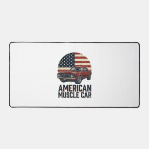 Alfrombrillas De Escritorio Diseño de camiseta de bandera vintage de coche mus