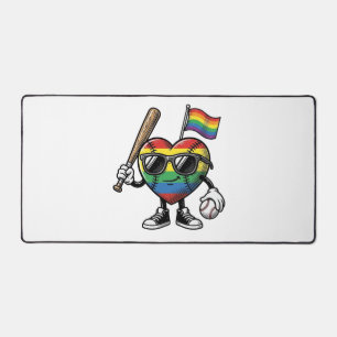 Alfrombrillas De Escritorio Diseño de camiseta de béisbol de corazón de arcoír