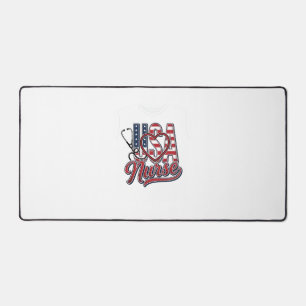 Alfrombrillas De Escritorio Diseño de camiseta de enfermera patriota USA coraz