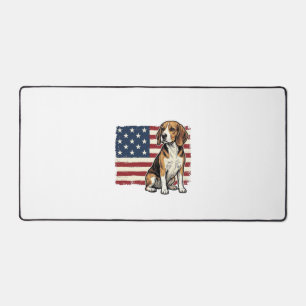 Alfrombrillas De Escritorio Diseño de camiseta de perro con bandera patriótica