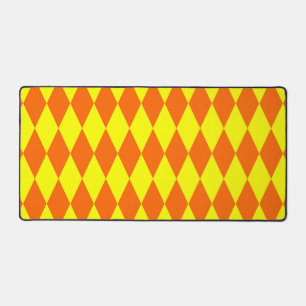 Alfrombrillas De Escritorio Diseño de cuadros arlequín de color amarillo naran